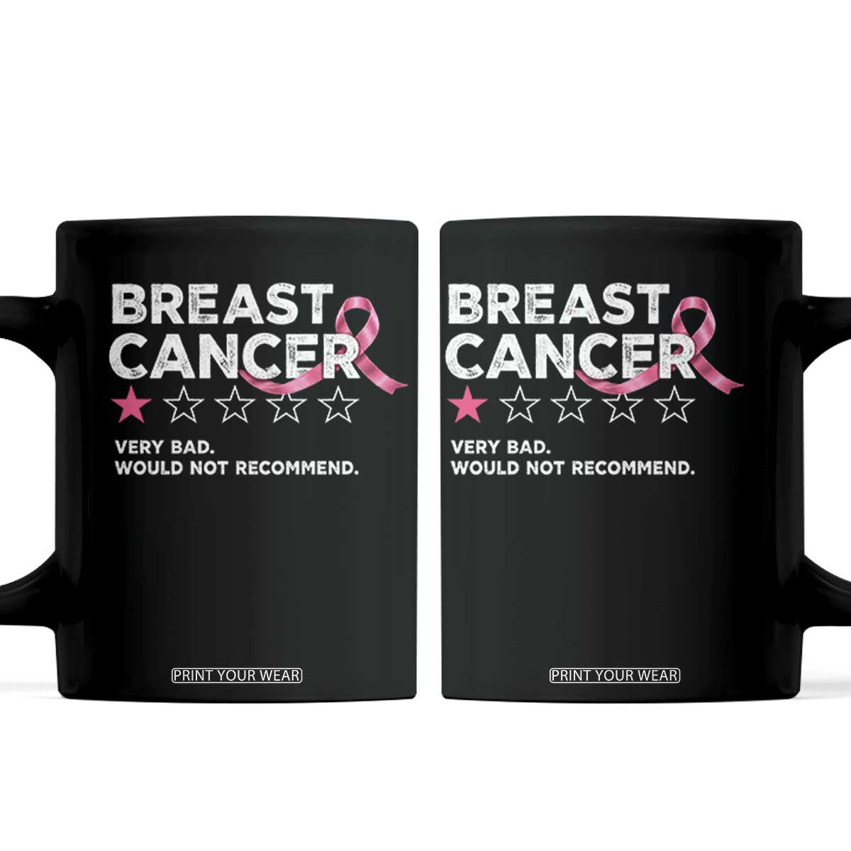 Breast Cancer 1 Star Rating Coffee Mug Very Bad Not Recommend Cancer Fighter