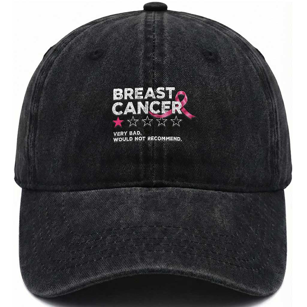 Breast Cancer 1 Star Rating Washed Cotton Baseball Cap Very Bad Not Recommend Cancer Fighter