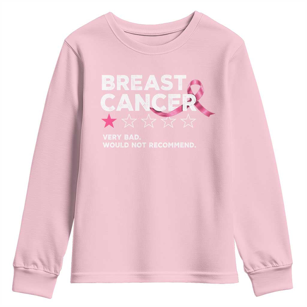 Breast Cancer 1 Star Rating Youth Sweatshirt Very Bad Not Recommend Cancer Fighter