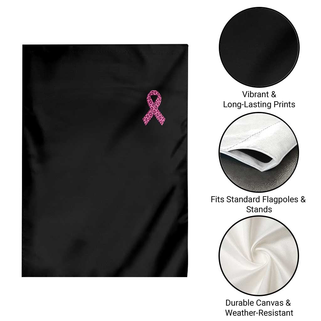 Breast Cancer Awareness Leopard Pink Ribbon Garden Flag