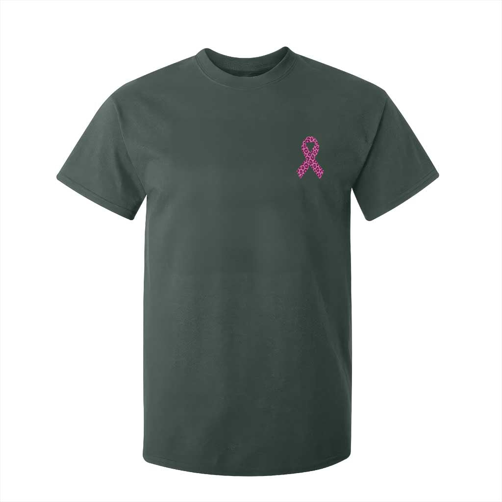 Breast Cancer Awareness Leopard Pink Ribbon T Shirt For Kid
