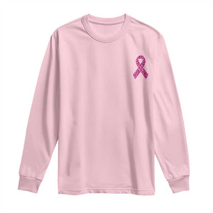 Breast Cancer Awareness Leopard Pink Ribbon Long Sleeve Shirt