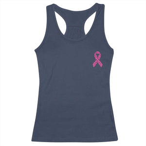 Breast Cancer Awareness Leopard Pink Ribbon Racerback Tank Top