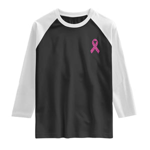 Breast Cancer Awareness Leopard Pink Ribbon Raglan Shirt