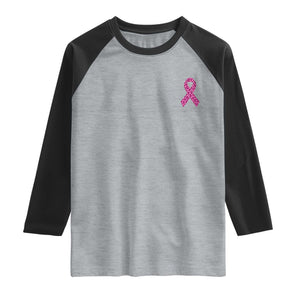 Breast Cancer Awareness Leopard Pink Ribbon Raglan Shirt