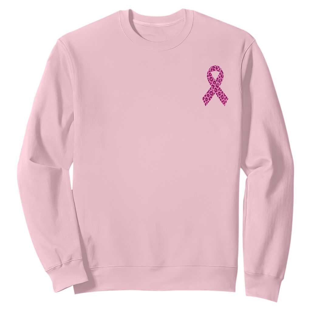Breast Cancer Awareness Leopard Pink Ribbon Sweatshirt