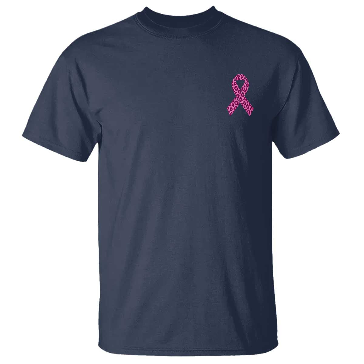 Breast Cancer Awareness Leopard Pink Ribbon T Shirt