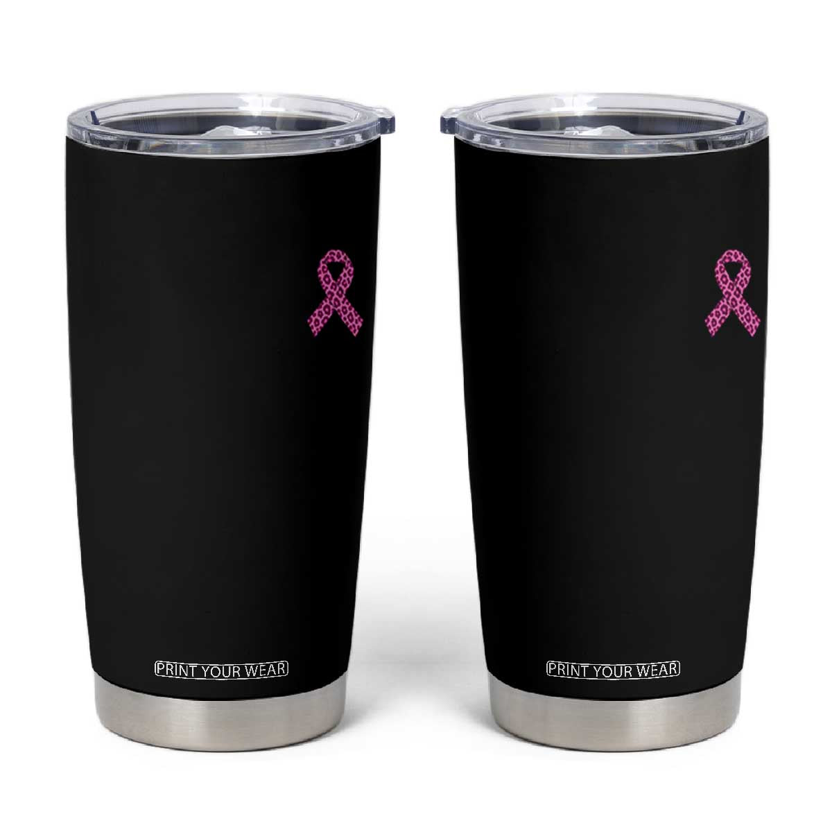 Breast Cancer Awareness Leopard Pink Ribbon Tumbler Cup