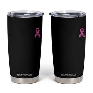 Breast Cancer Awareness Leopard Pink Ribbon Tumbler Cup