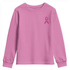 Breast Cancer Awareness Leopard Pink Ribbon Youth Sweatshirt