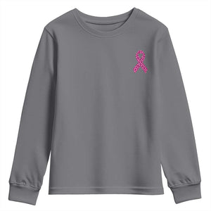 Breast Cancer Awareness Leopard Pink Ribbon Youth Sweatshirt