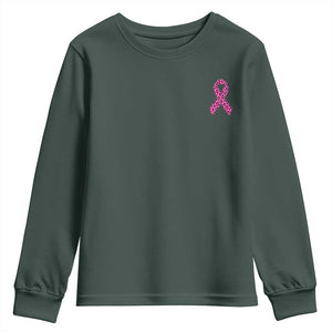 Breast Cancer Awareness Leopard Pink Ribbon Youth Sweatshirt