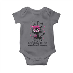 It Is Fine I Am Fine Everything Is Fine Breast Cancer Awareness Cat Baby Onesie