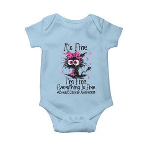 It Is Fine I Am Fine Everything Is Fine Breast Cancer Awareness Cat Baby Onesie