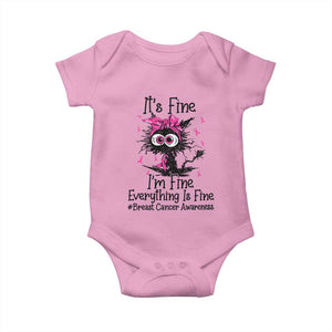 It Is Fine I Am Fine Everything Is Fine Breast Cancer Awareness Cat Baby Onesie