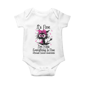 It Is Fine I Am Fine Everything Is Fine Breast Cancer Awareness Cat Baby Onesie
