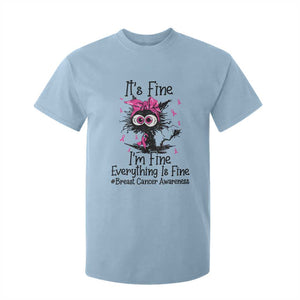 It Is Fine I Am Fine Everything Is Fine Breast Cancer Awareness Cat T Shirt For Kid