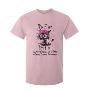 It Is Fine I Am Fine Everything Is Fine Breast Cancer Awareness Cat T Shirt For Kid