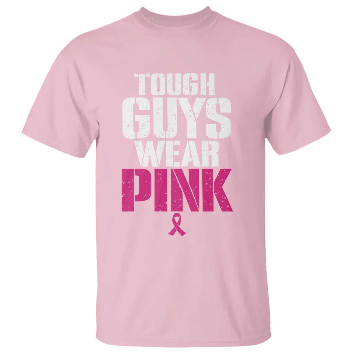 Tough Guys Wear Pink Funny Male Breast Cancer Awareness T Shirt Pink Ribbon Support