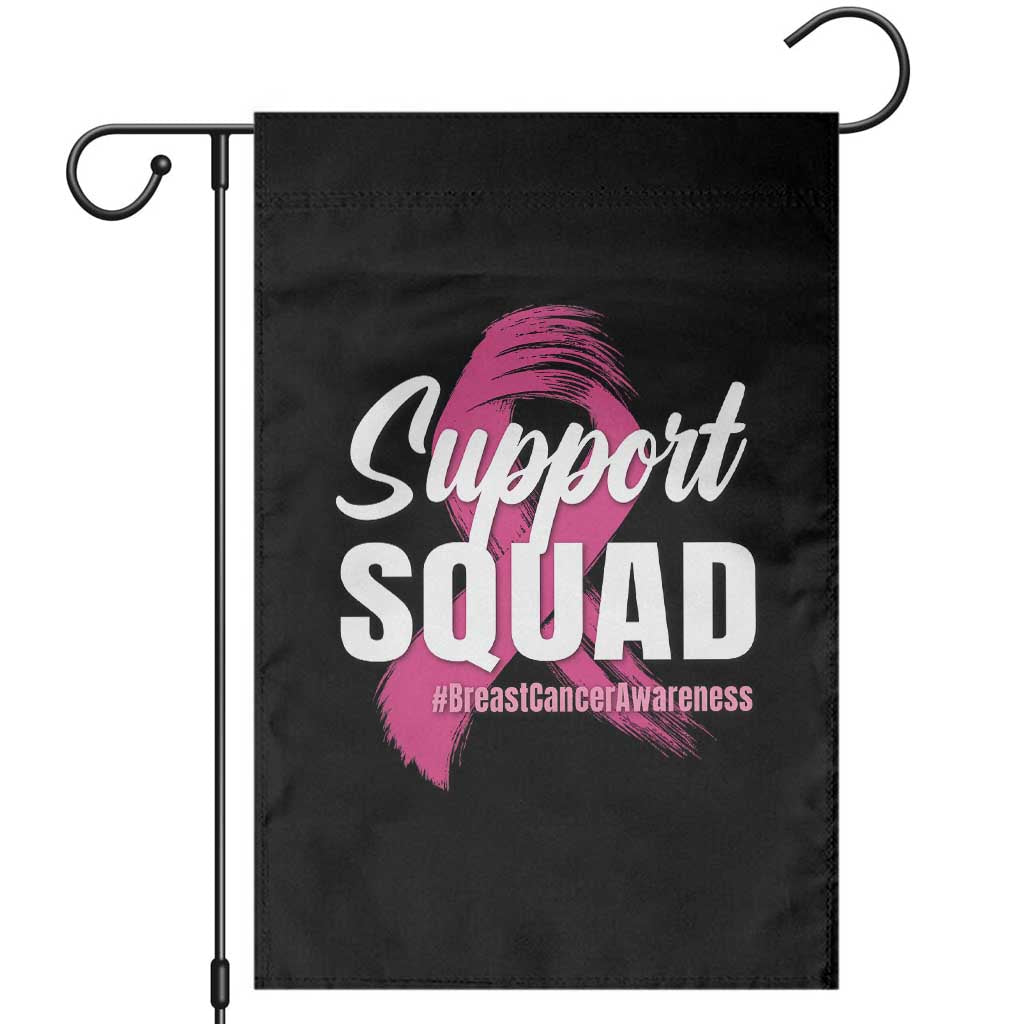 Breast Cancer Awareness Support Squad Garden Flag Pink Ribbon Brushstroke