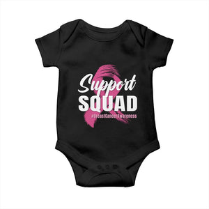Breast Cancer Awareness Support Squad Baby Onesie Pink Ribbon Brushstroke