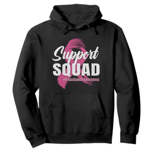 Breast Cancer Awareness Support Squad Hoodie Pink Ribbon Brushstroke