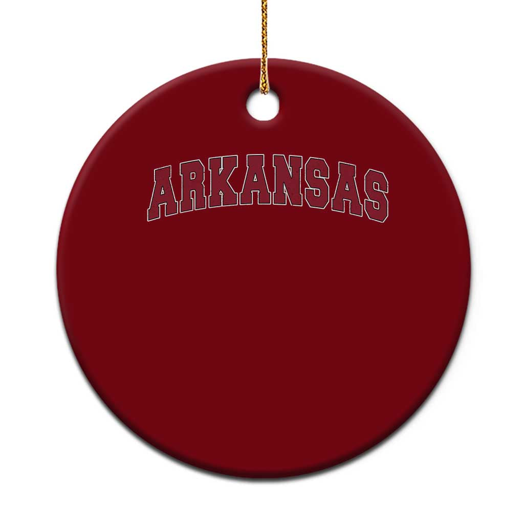 Arkansas Vintage Athletic Sports Design Ceramic Ornament AR State Pride 80s 90s Style
