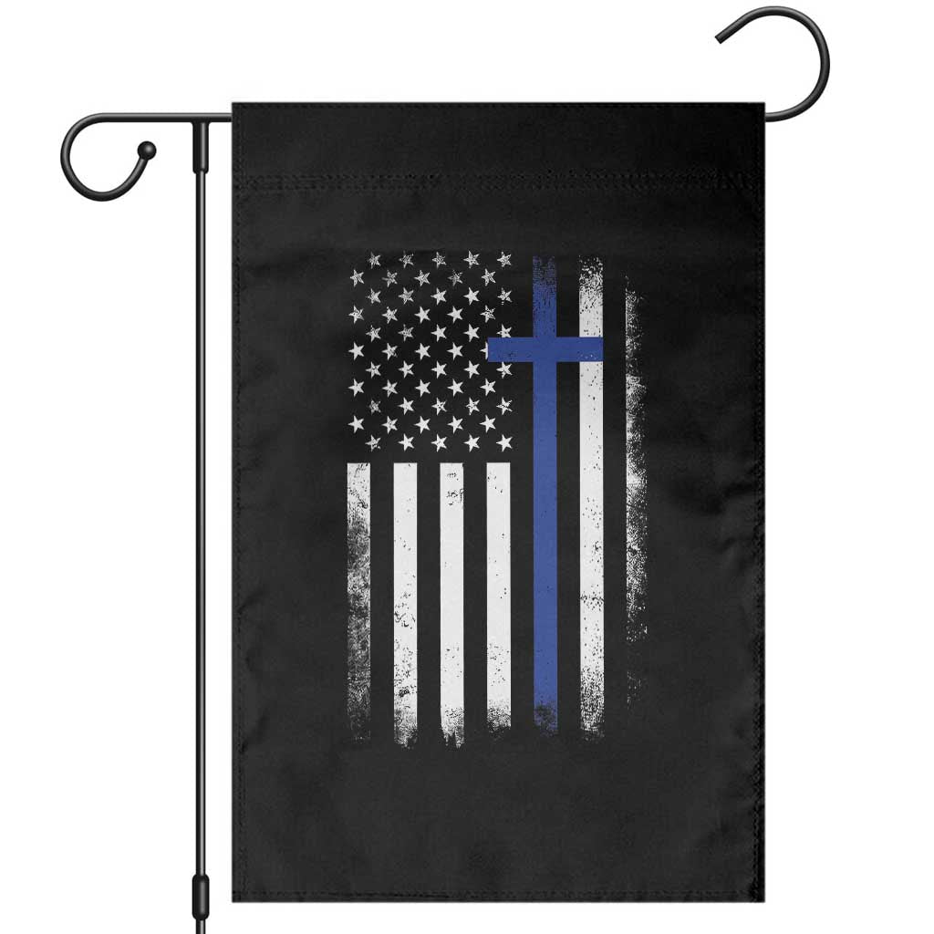 Patriotic Christian Police Vintage American Flag Garden Flag Proud First Responders