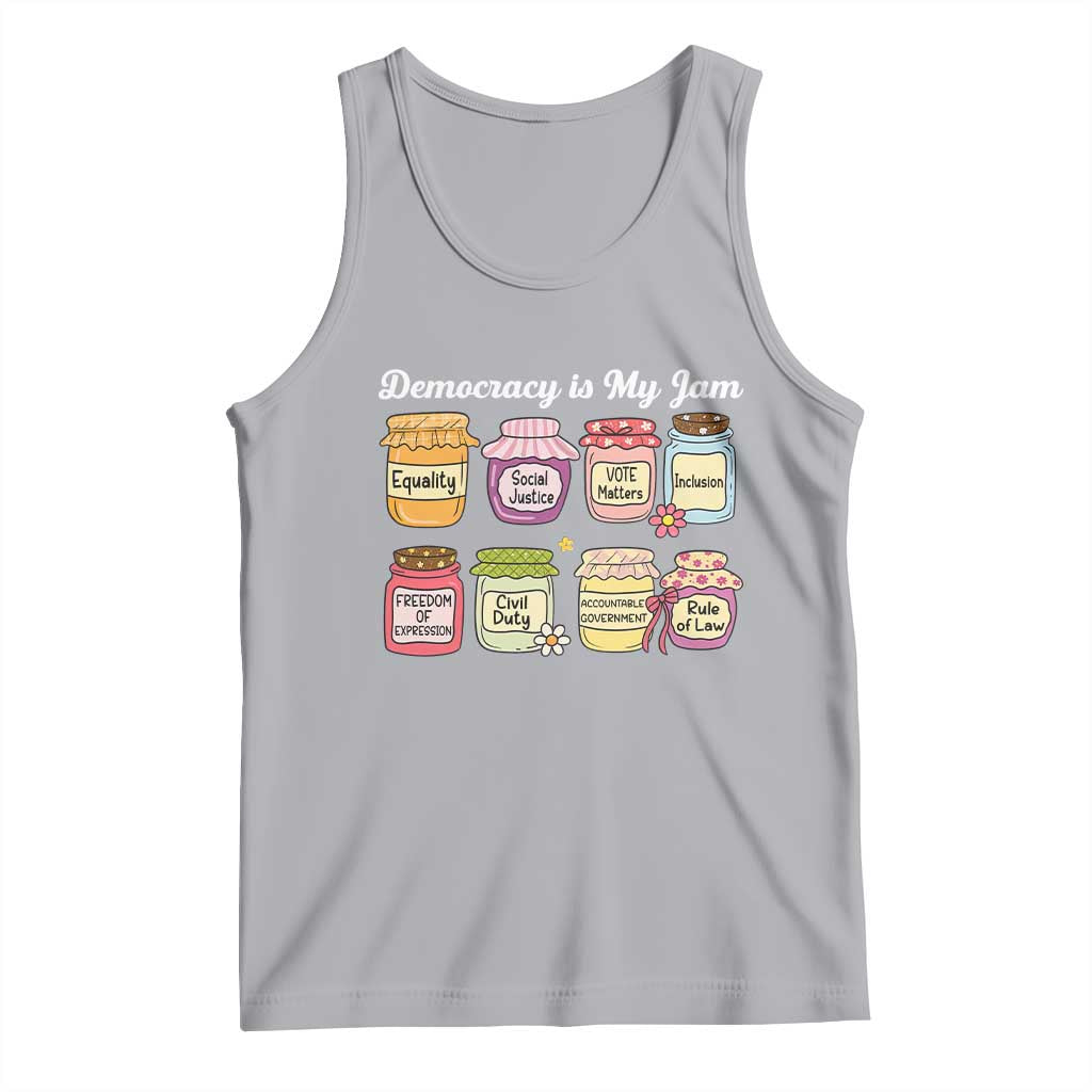 Democracy Is My Jam Tank Top Social Justice Protest Resist TS11 Athletic Heather Print Your Wear