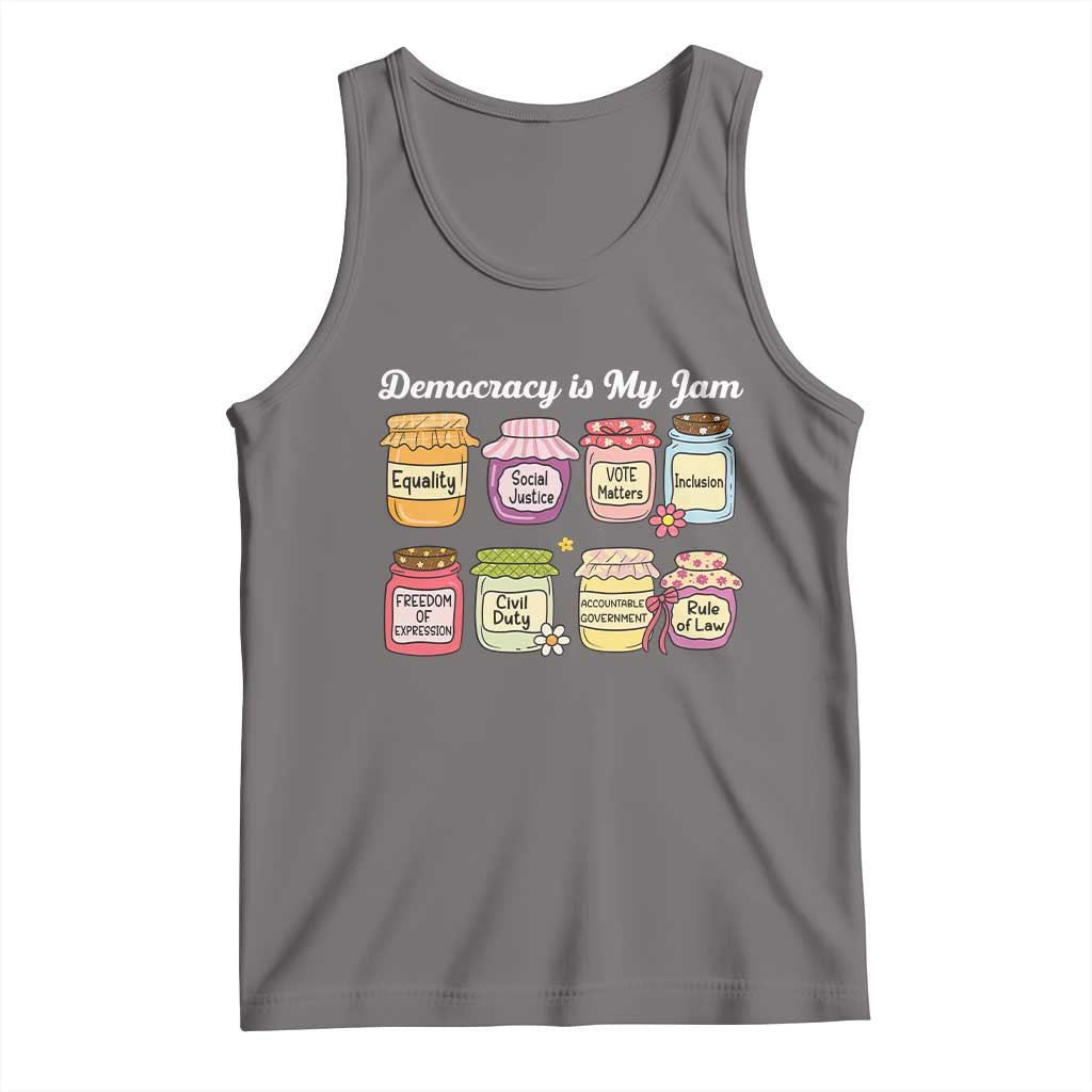 Democracy Is My Jam Tank Top Social Justice Protest Resist TS11 Deep Heather Print Your Wear