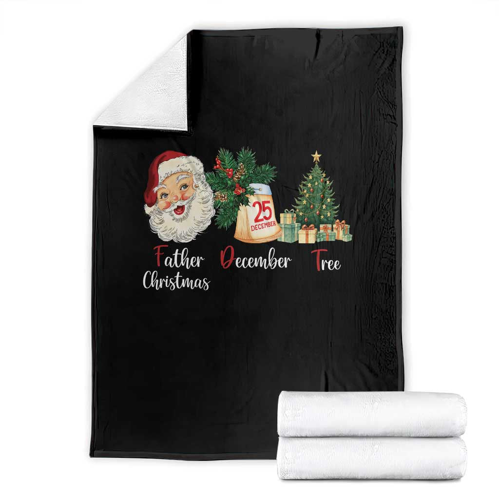 Funny Political Christmas Throw Blanket Father Christmas December Tree TS11 Black Print Your Wear