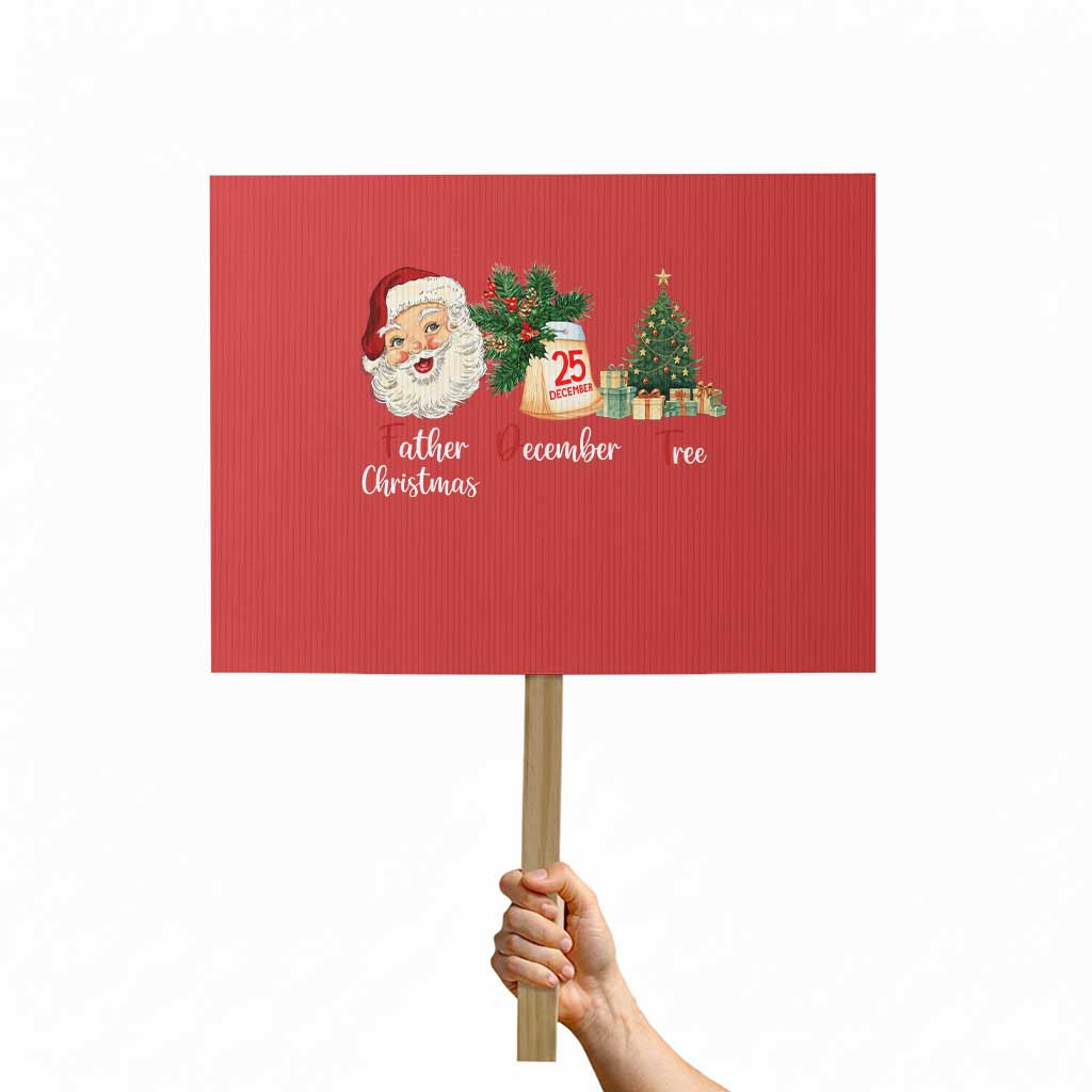 Funny Political Christmas Protest Sign Father Christmas December Tree TS11 Horizontal 18
