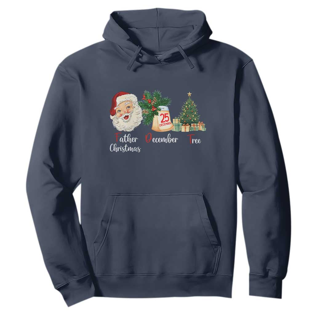 Funny Political Christmas Hoodie Father Christmas December Tree TS11 Navy Print Your Wear