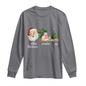 Funny Political Christmas Long Sleeve Shirt Father Christmas December Tree TS11 Charcoal Print Your Wear
