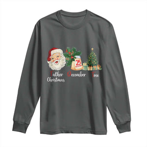 Funny Political Christmas Long Sleeve Shirt Father Christmas December Tree TS11 Dark Heather Print Your Wear