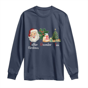 Funny Political Christmas Long Sleeve Shirt Father Christmas December Tree TS11 Navy Print Your Wear