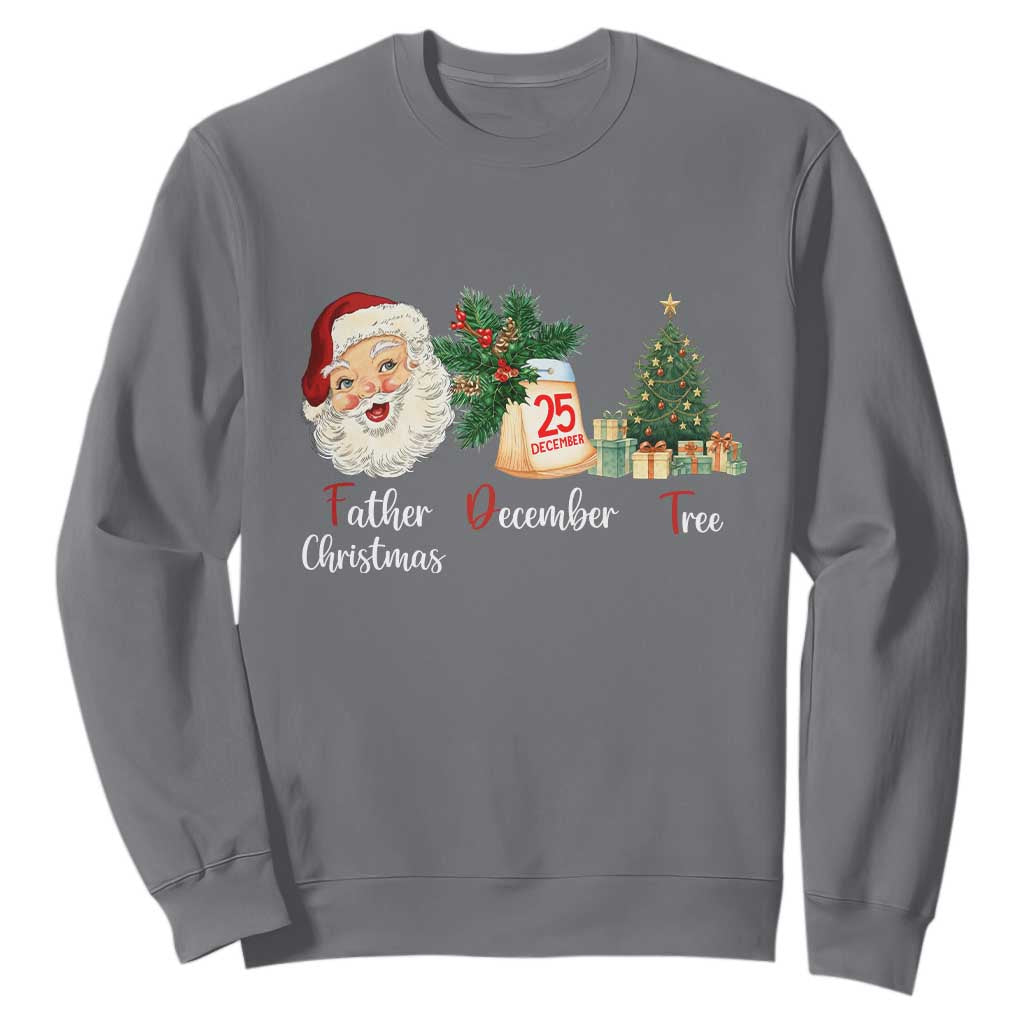 Funny Political Christmas Sweatshirt Father Christmas December Tree TS11 Charcoal Print Your Wear