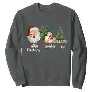 Funny Political Christmas Sweatshirt Father Christmas December Tree TS11 Dark Heather Print Your Wear