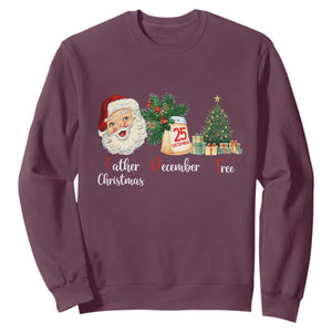 Funny Political Christmas Sweatshirt Father Christmas December Tree TS11 Maroon Print Your Wear