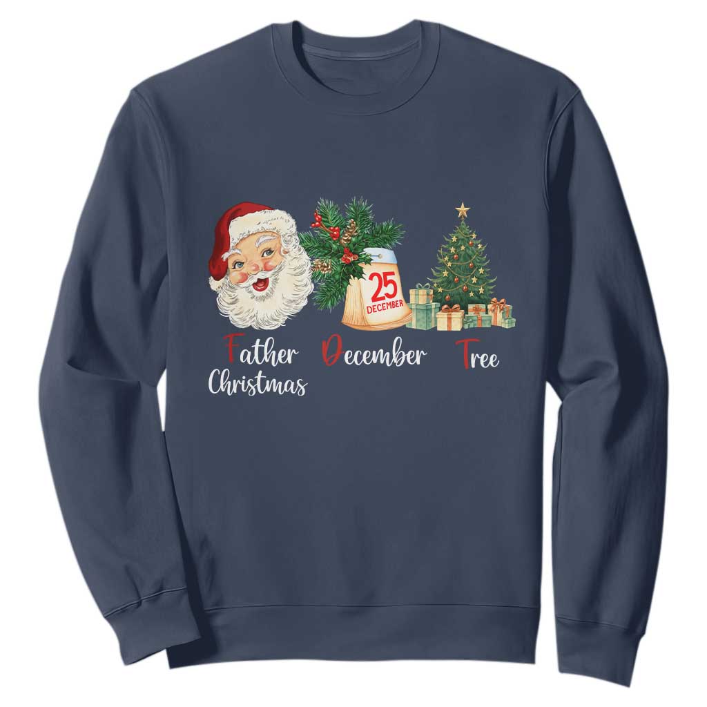 Funny Political Christmas Sweatshirt Father Christmas December Tree TS11 Navy Print Your Wear
