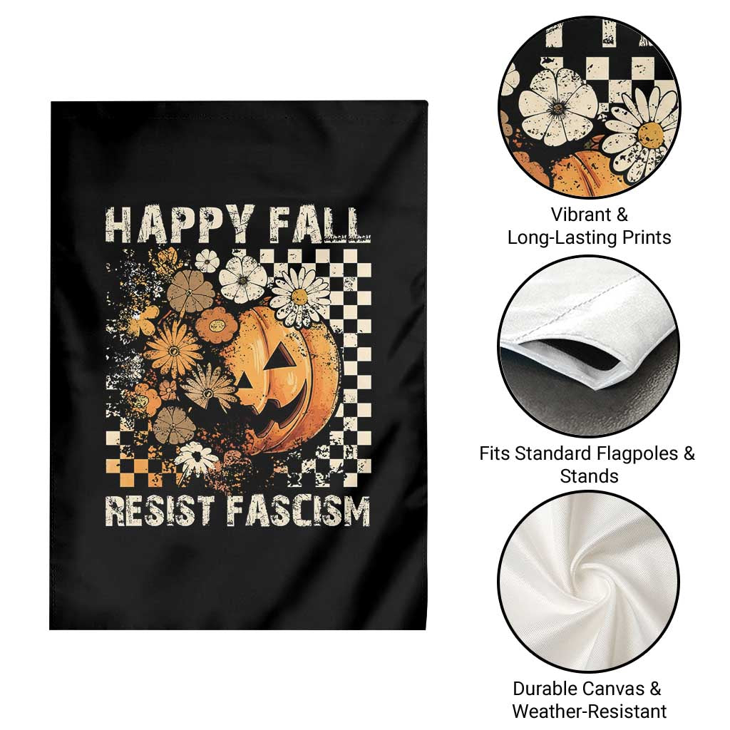 Happy Fall Resist Fascism Garden Flag Halloween Fall Pumpkin TS11 Print Your Wear