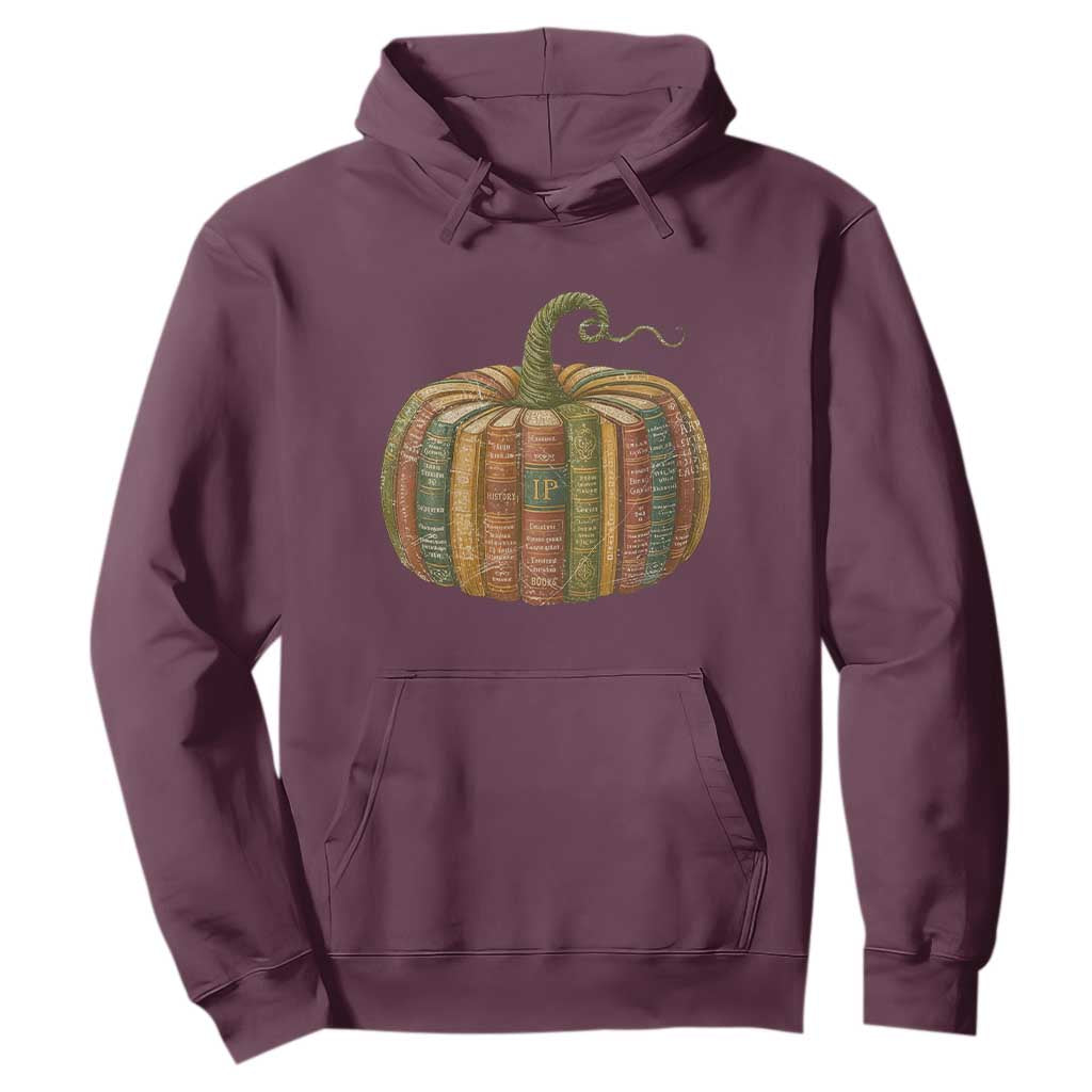 Book Pumpkin Autumn Fall Librarians Bookworm Teacher Hoodie TS11 Maroon Print Your Wear