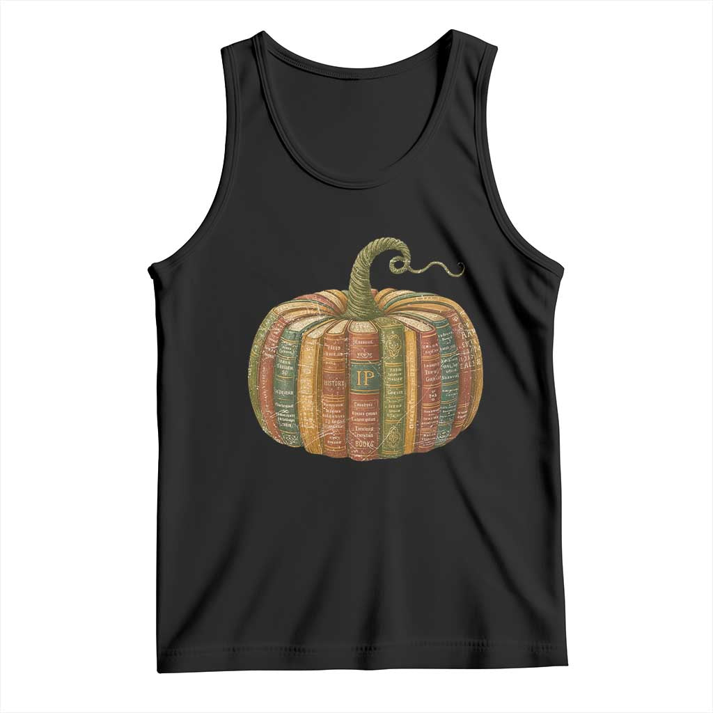 Book Pumpkin Autumn Fall Librarians Bookworm Teacher Tank Top TS11 Black Print Your Wear