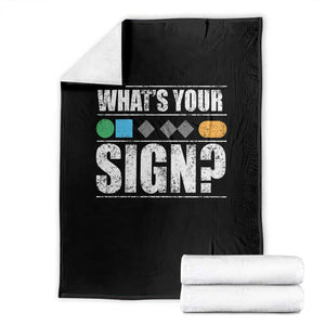 Funny Ski Snowboard Whats Your Sign Throw Blanket TS11 Black Print Your Wear