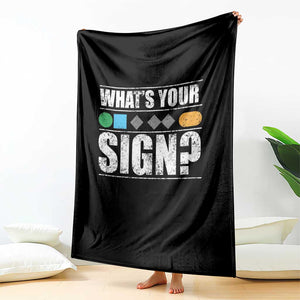 Funny Ski Snowboard Whats Your Sign Throw Blanket TS11 Print Your Wear
