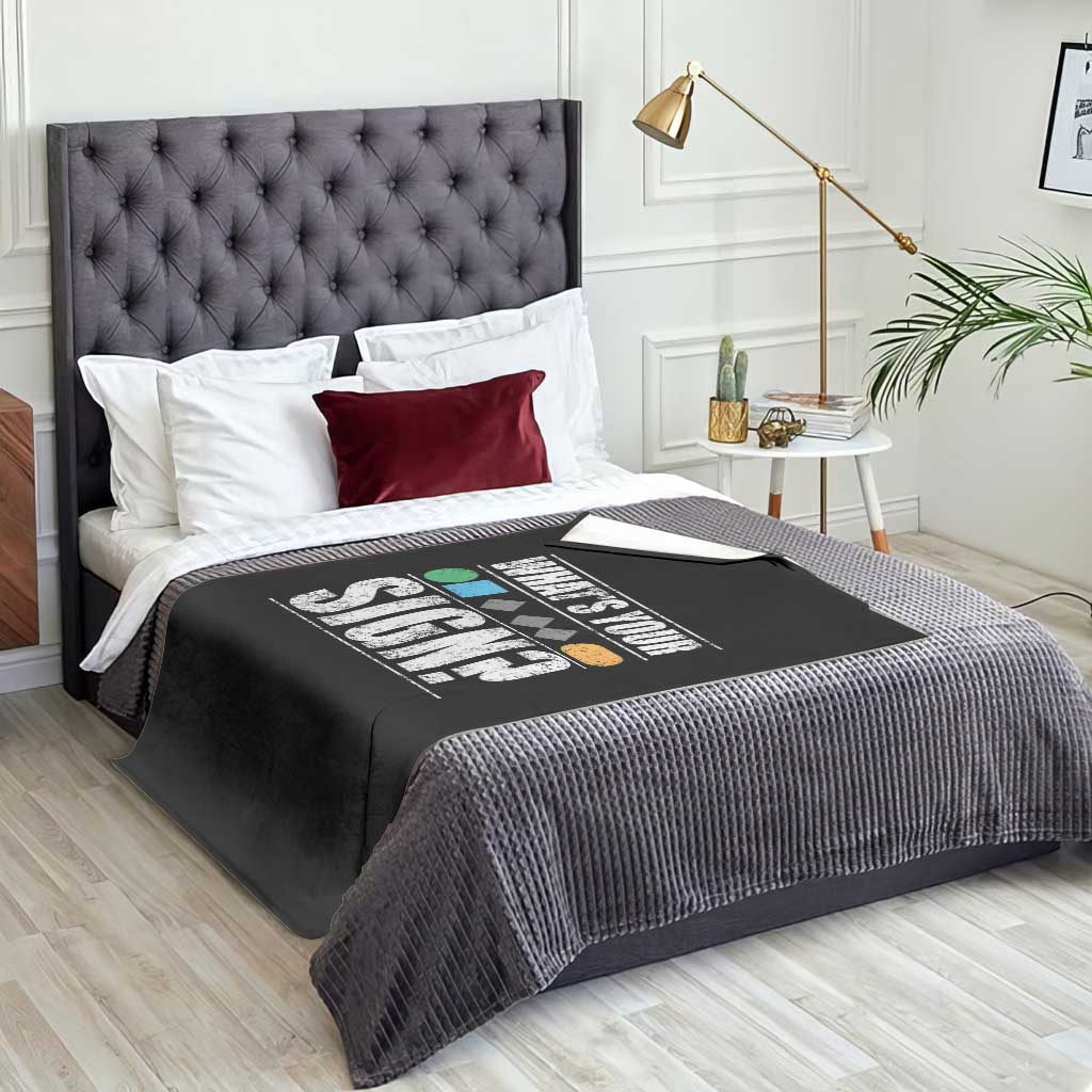 Funny Ski Snowboard Whats Your Sign Throw Blanket TS11 Print Your Wear