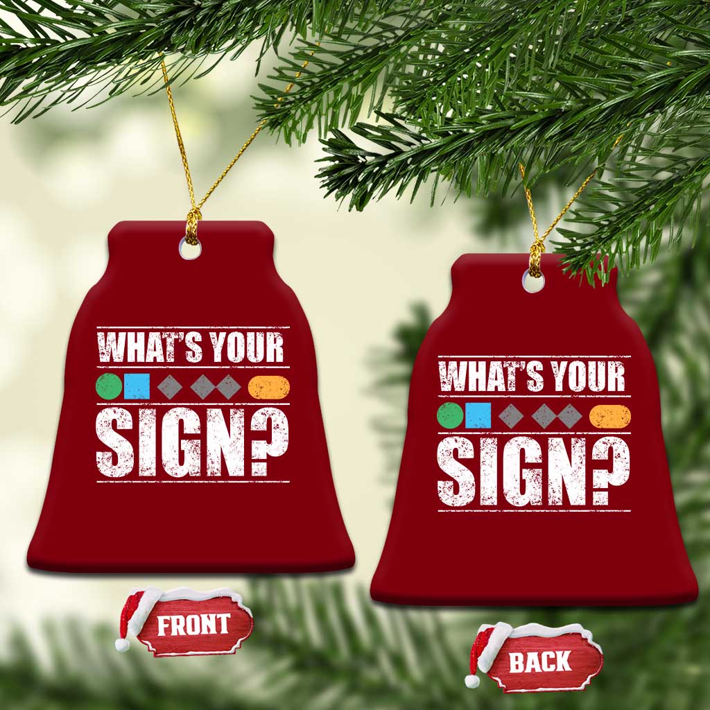 Funny Ski Snowboard Whats Your Sign Ceramic Ornament TS11 Print Your Wear