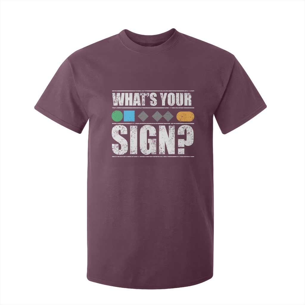 Funny Ski Snowboard Whats Your Sign T Shirt For Kid TS11 Maroon Print Your Wear