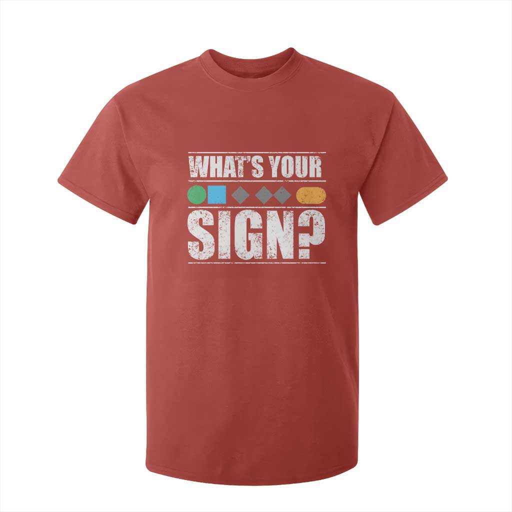 Funny Ski Snowboard Whats Your Sign T Shirt For Kid TS11 Red Print Your Wear