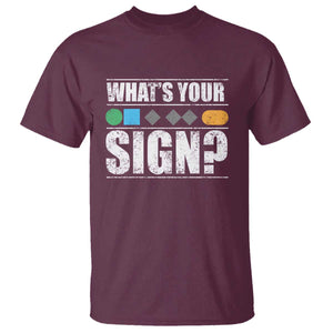 Funny Ski Snowboard Whats Your Sign T Shirt TS11 Maroon Print Your Wear
